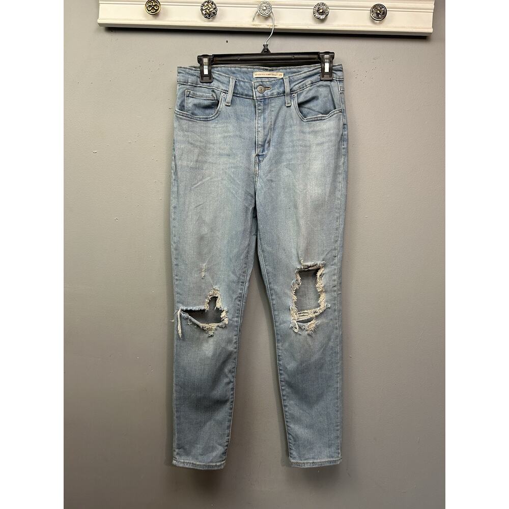 Levi's 721‎ High Rise Skinny Blue Jeans Stretch Women's Size 29 Light Wash Denim - Picture 2 of 10